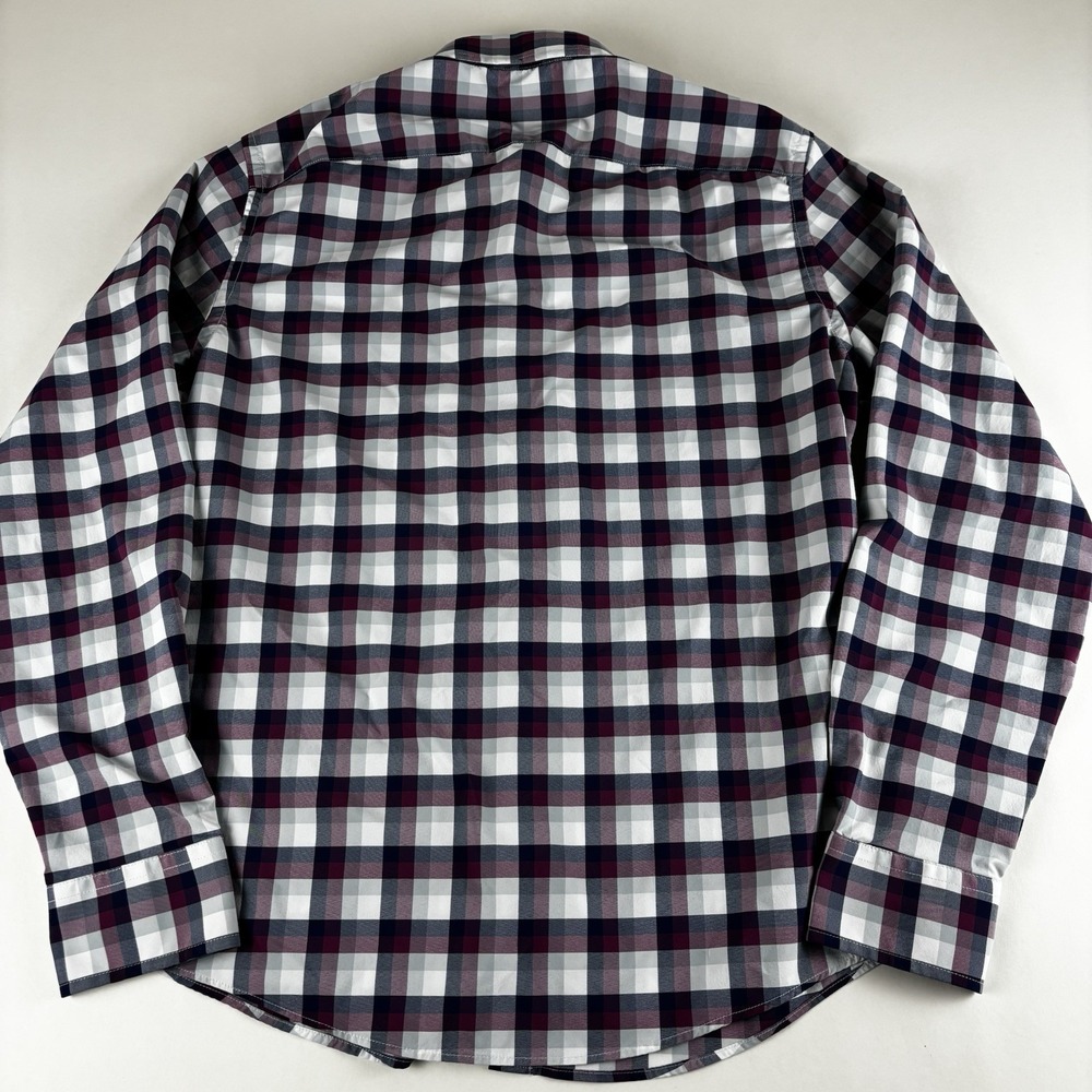 UNTUCKit Stever Hill Performance Men's Large Slim Plaid Nylon Button Up Shirt - Picture 4 of 10